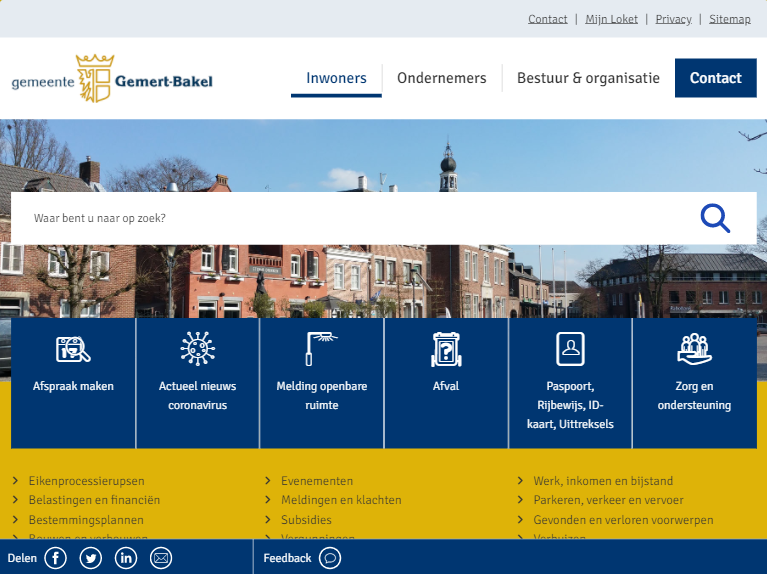Mobile-first toptakendesign voor de gemeente Gemert-Bakel
