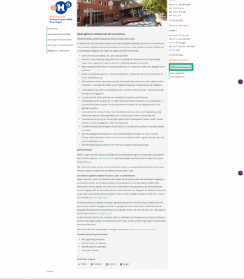 screenshot pagina patientenzorg huisartsgeneeskunde-umcg.nl